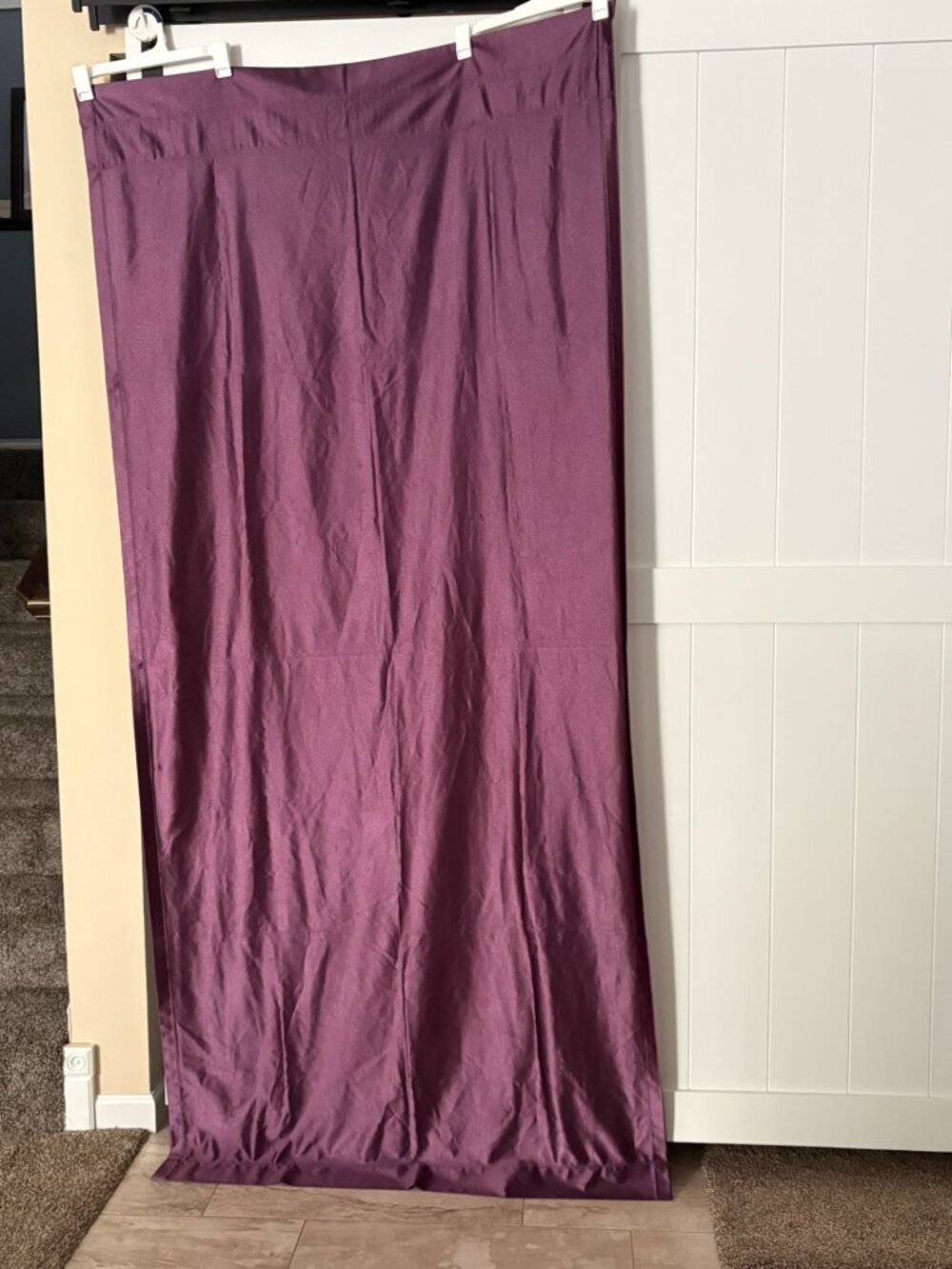 Single purple curtain panel, measures 81" x 87"